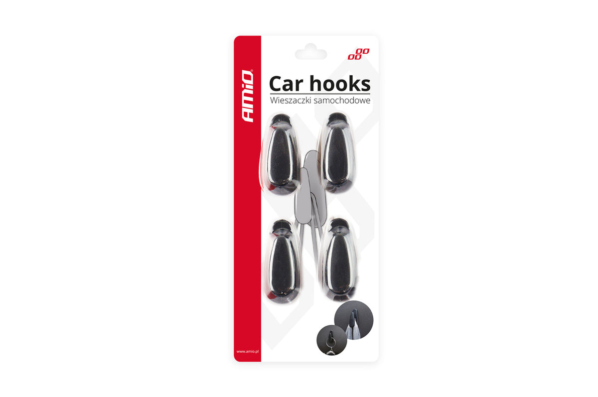 Auto Plastic Haken / organizers met tape 4 stuks AMiO 02490 - AMiO 02490 - afbeelding 4