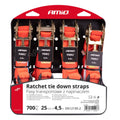 Ratel spanset 700kg 25mm 4,5m 4st BELT-03 AMiO 02496 - AMiO 02496 - afbeelding 1
