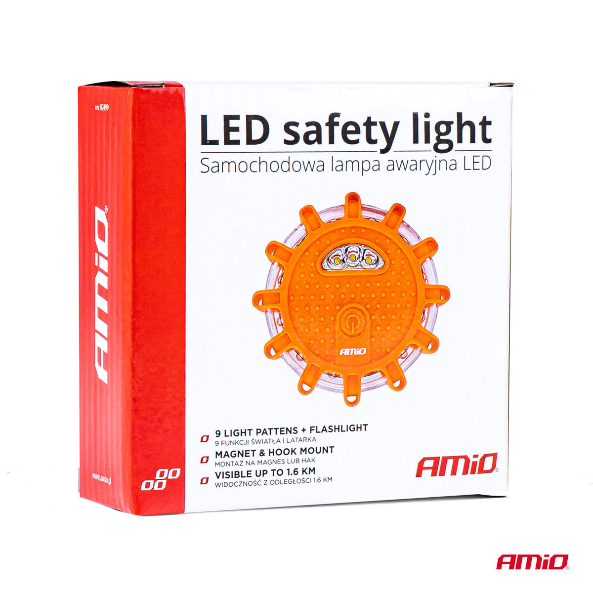 Weg Draagbare LED-waarschuwingslamp met werkende zaklampfunctie 3xAAA IP65 12SMD + 3SMD AMiO 02499 - AMiO 02499 - afbeelding 7