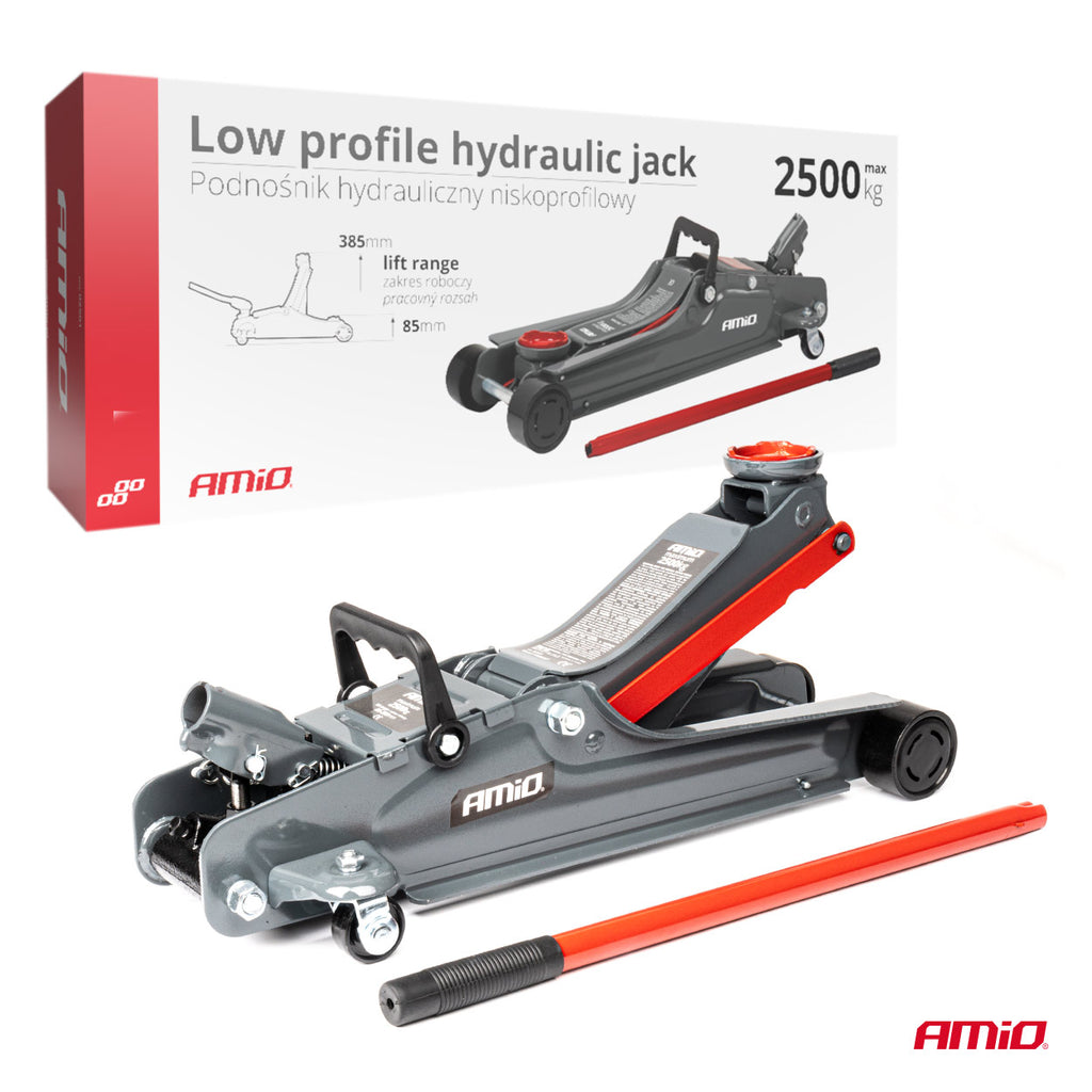 Hydraulische krik met laag profiel CE 2,5T Hoge kwaliteit AMiO 02501 - AMiO 02501 - afbeelding 5