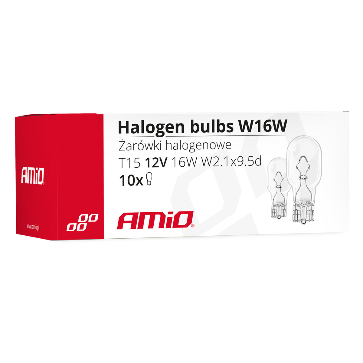 Halogeenlampen W16W T15 16W W2.1x9.5d 12V 10st AMiO 02549 - AMiO 02549 - afbeelding 3