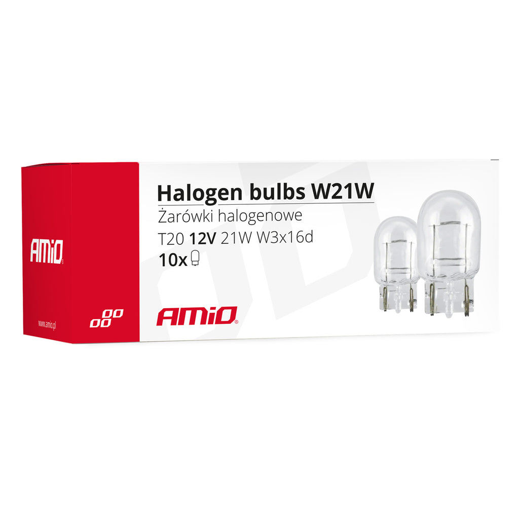Halogeenlampen T20 W21W W3x16d AMiO 02551 - AMiO 02551 - afbeelding 1