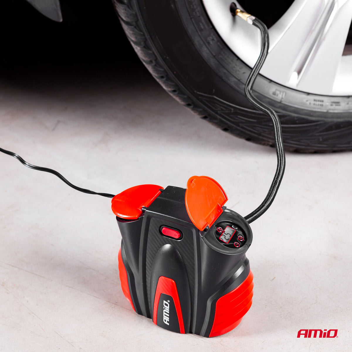 Auto Luchtcompressor met digitale manometer en LED-licht 12V ACOMP-16 AMiO 02641 - AMiO 02641 - afbeelding 12