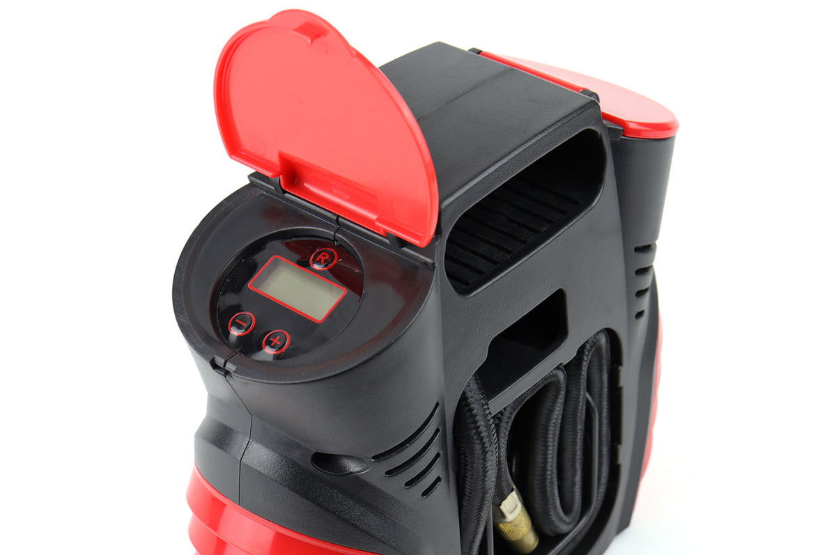 Auto Luchtcompressor met digitale manometer en LED-licht 12V ACOMP-16 AMiO 02641 - AMiO 02641 - afbeelding 1