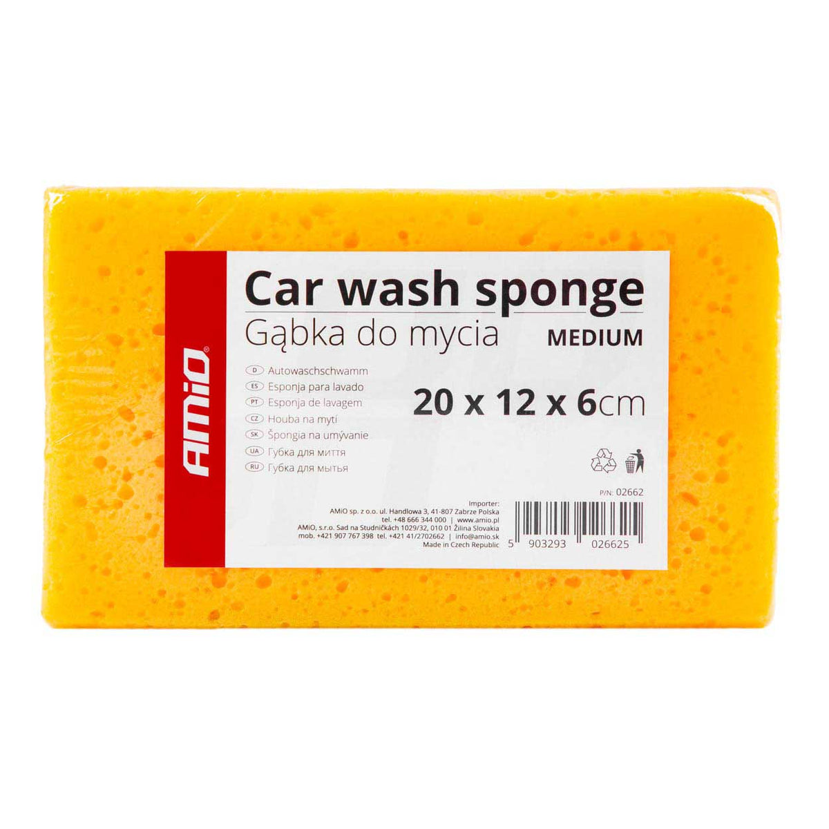 Spons voor autowasstraat AMiO MEDIUM 20 x 12 x 6 cm 02662 - AMiO 02662 - afbeelding 1
