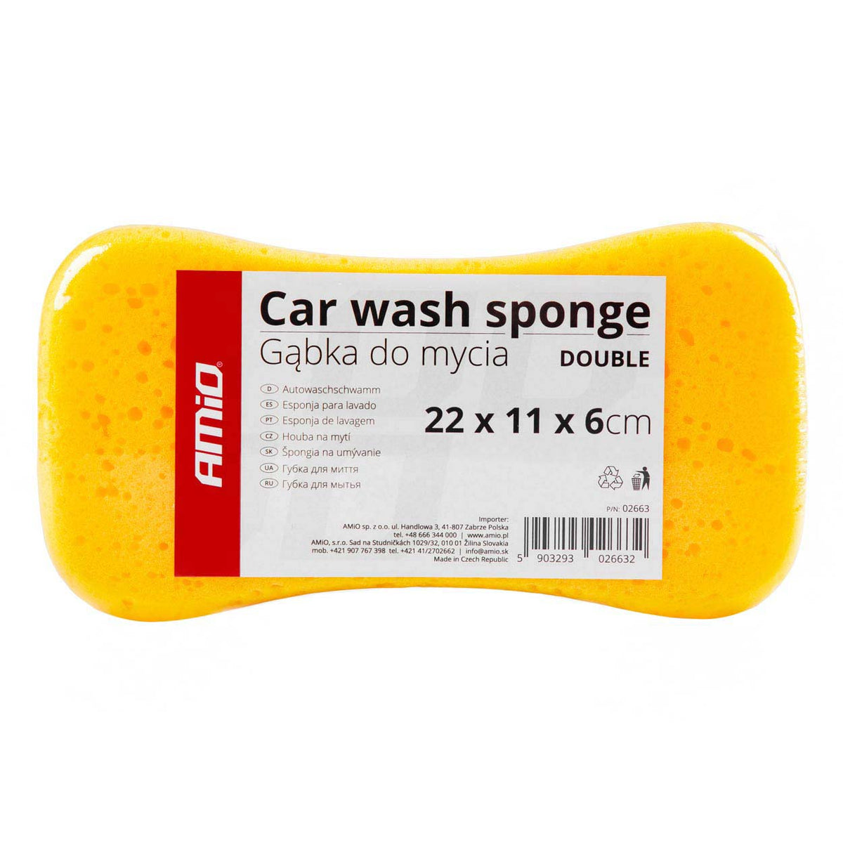 Spons voor autowasstraat AMiO DOUBLE 22 x 11 x 6 cm 02663 - AMiO 02663 - afbeelding 4
