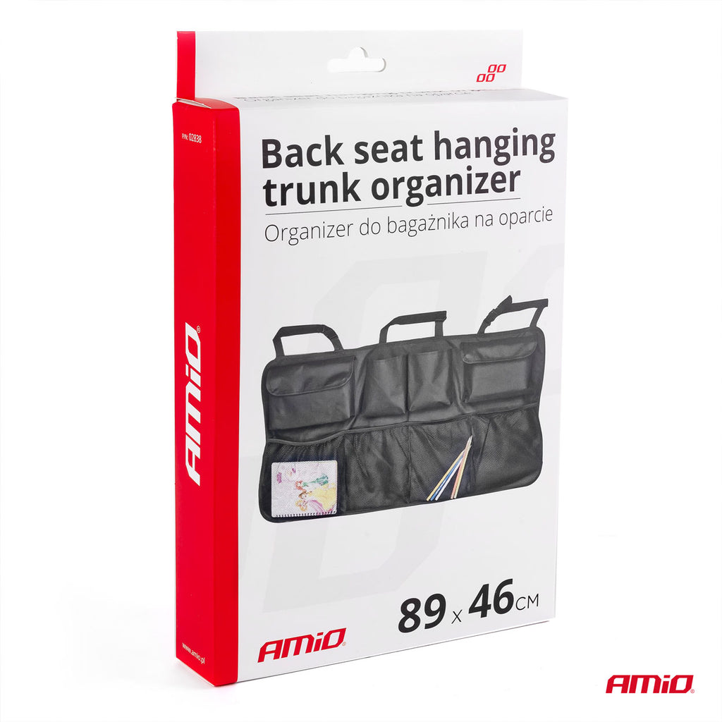 Achterbank hangende kofferbak organizer 89x46cm AMiO 02838 - AMiO 02838 - afbeelding 10