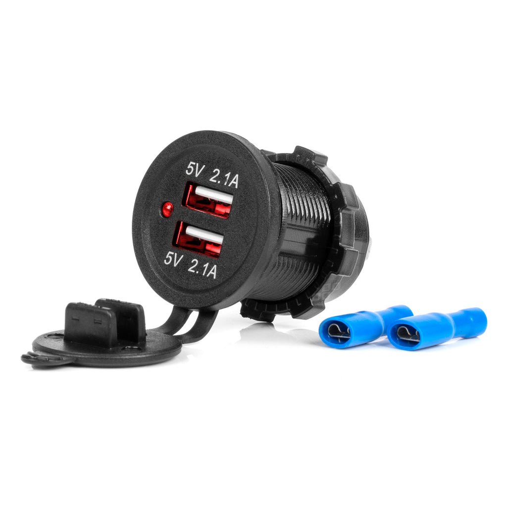 Waterdichte telefoonoplader 2xUSB 12/24V MOD-04 AMiO 02854 - AMiO 02854 - afbeelding 1