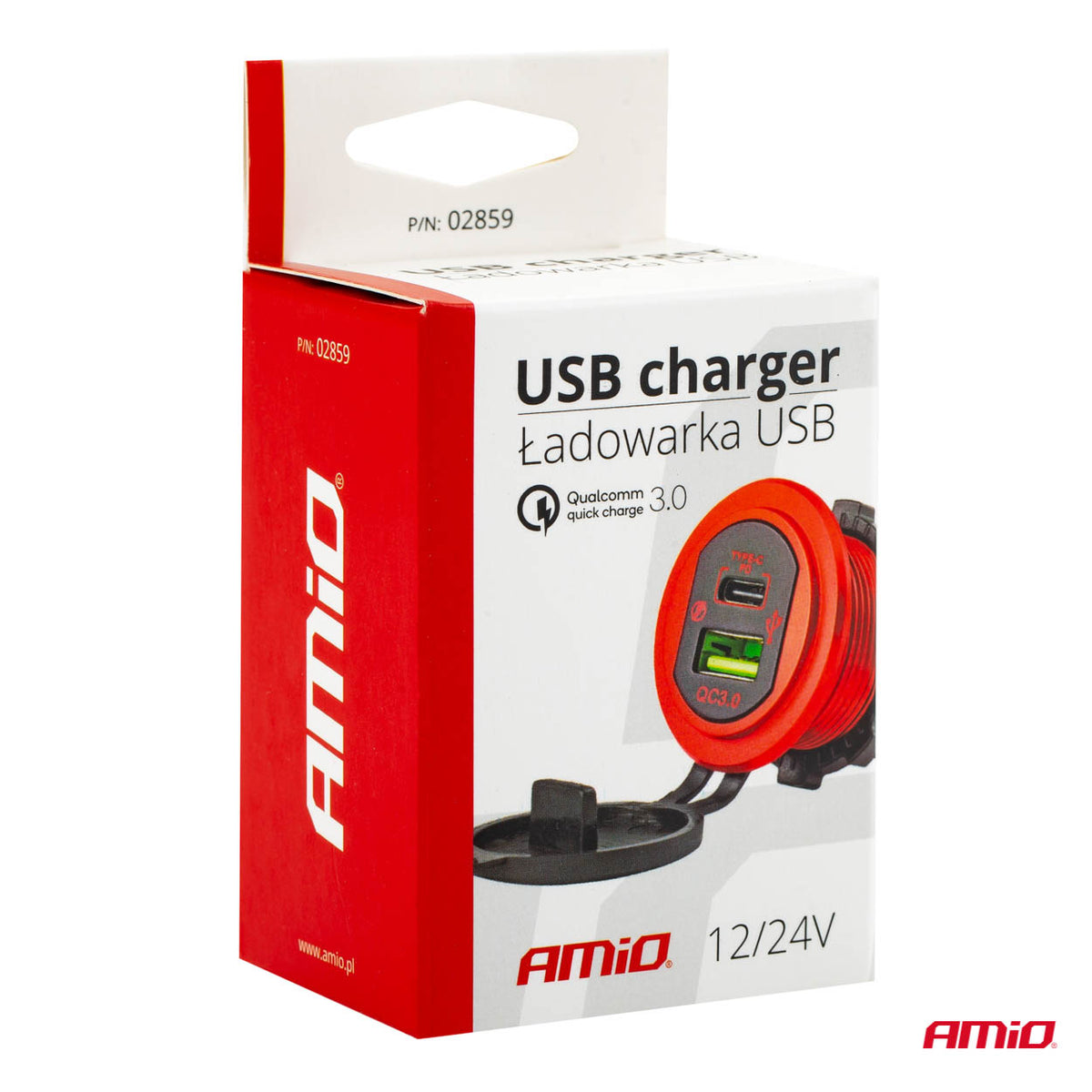 Waterdichte telefoonoplader USB+USB-C 12/24V MOD-09 AMiO 02859 - AMiO 02859 - afbeelding 8