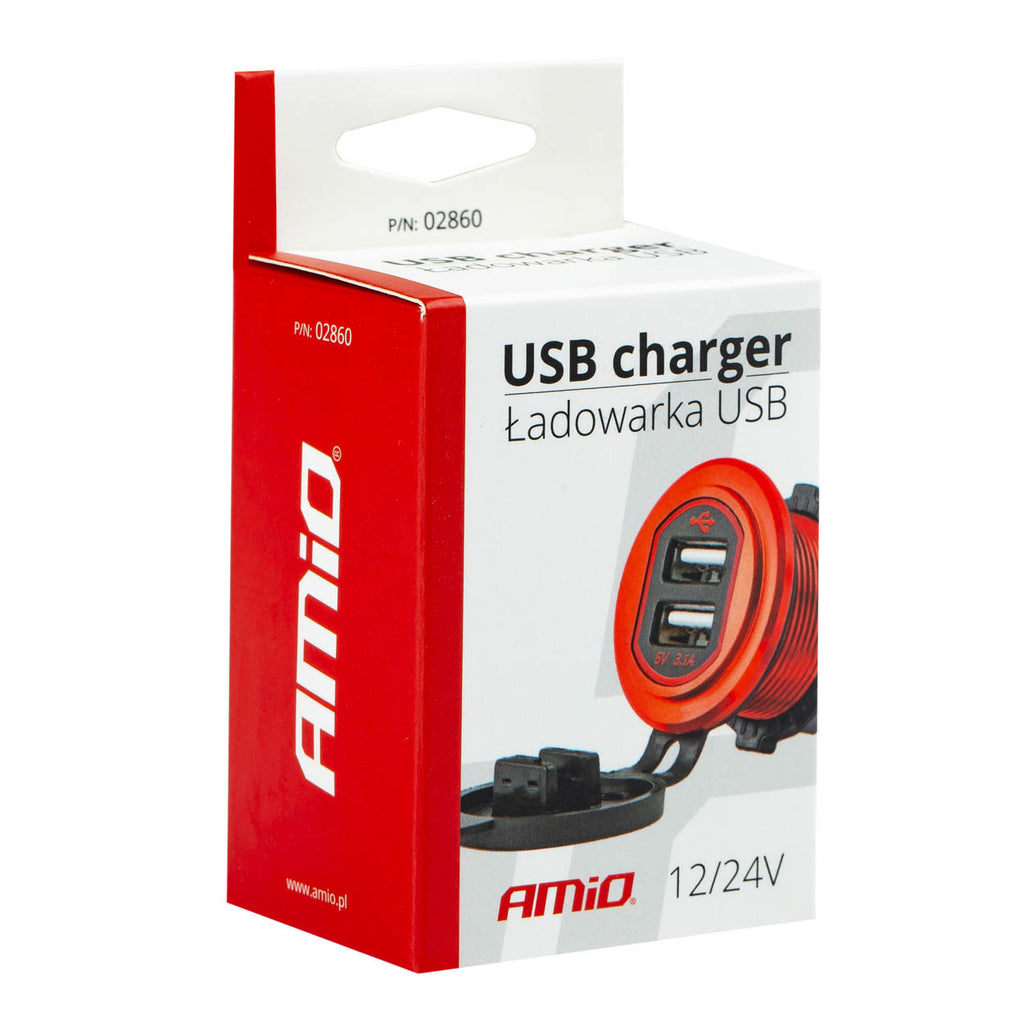 Waterdichte telefoonoplader 2xUSB 12/24V MOD-10 AMiO 02860 - AMiO 02860 - afbeelding 9