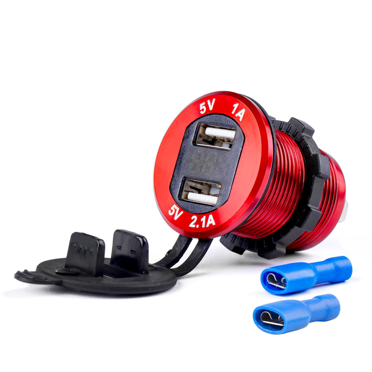 Waterdichte telefoonoplader met digitale voltometer 2xUSB 12/24V MOD-11 AMiO 02861 - AMiO 02861 - afbeelding 2