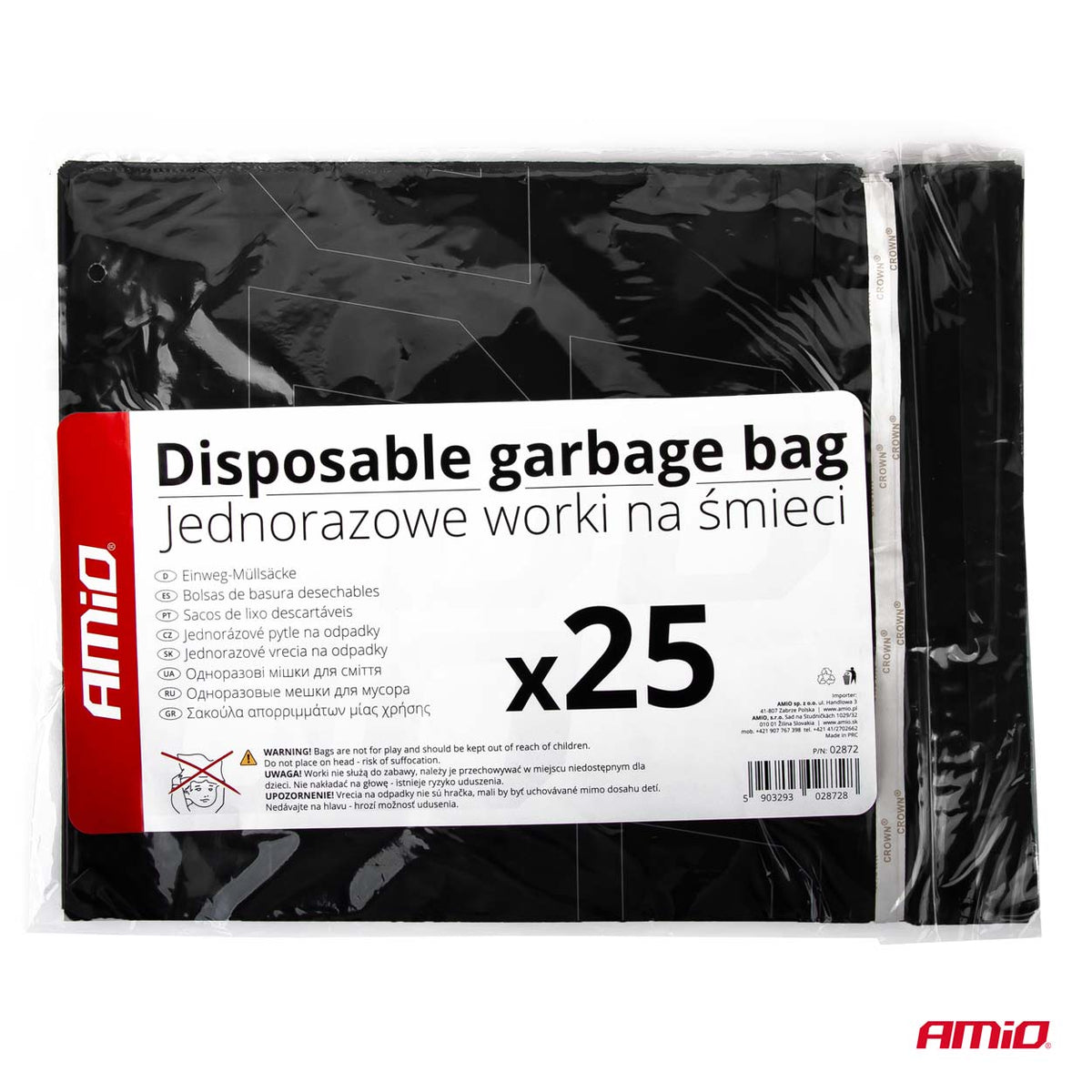 Wegwerp auto vuilniszak 25 stuks AMiO 02872 - AMiO 02872 - afbeelding 4