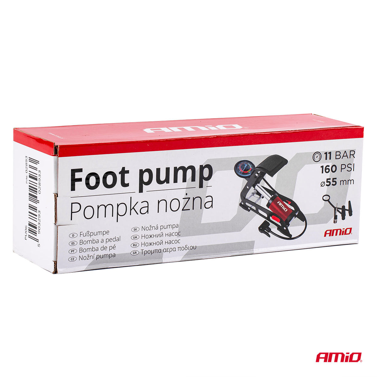 HQ Ø55mm voetpomp met enkele zuiger met manometer en adapters PU06 AMiO 02893 - AMiO 02893 - afbeelding 8