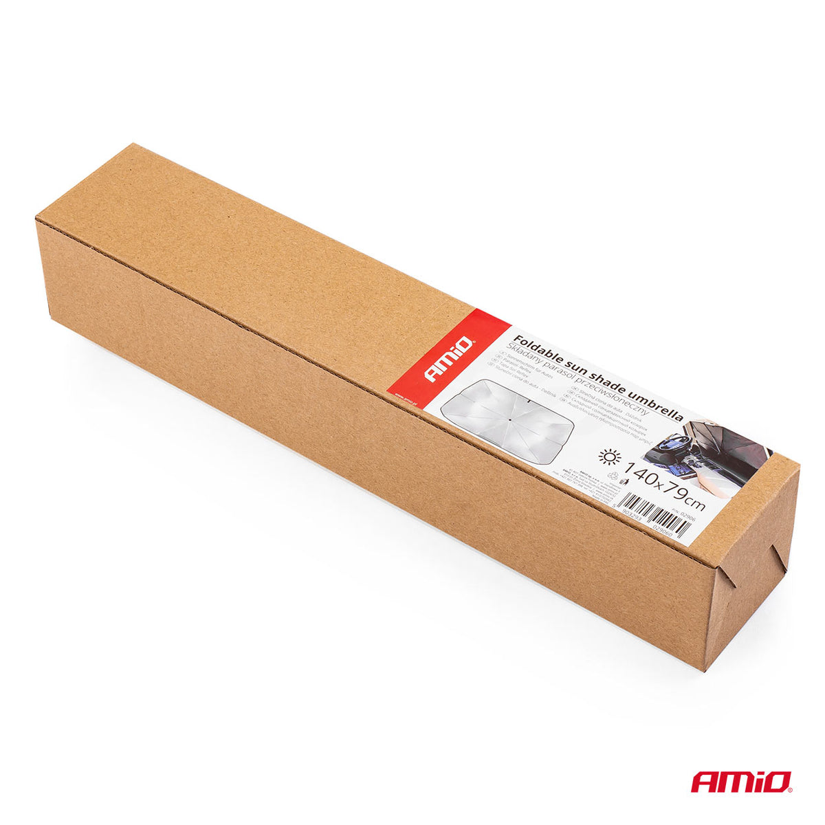 Opvouwbare Auto voorruit zonnescherm paraplu 140x79cm AMiO 02906 - AMiO 02906 - afbeelding 8