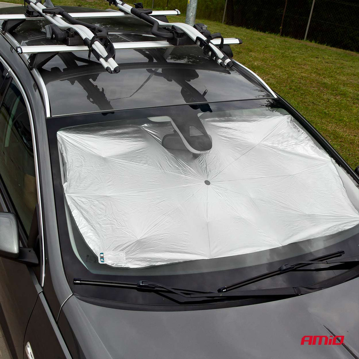 Opvouwbare Auto voorruit zonnescherm paraplu 140x79cm AMiO 02906 - AMiO 02906 - afbeelding 10