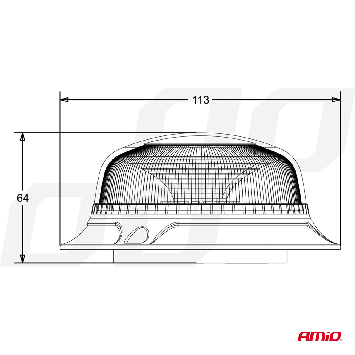 LED Waarschuwingslamp W21m Magnetisch / 3 schroeven R65 R10 18LED 12/24V IP56 AMiO 02925 - AMiO 02925 - afbeelding 9