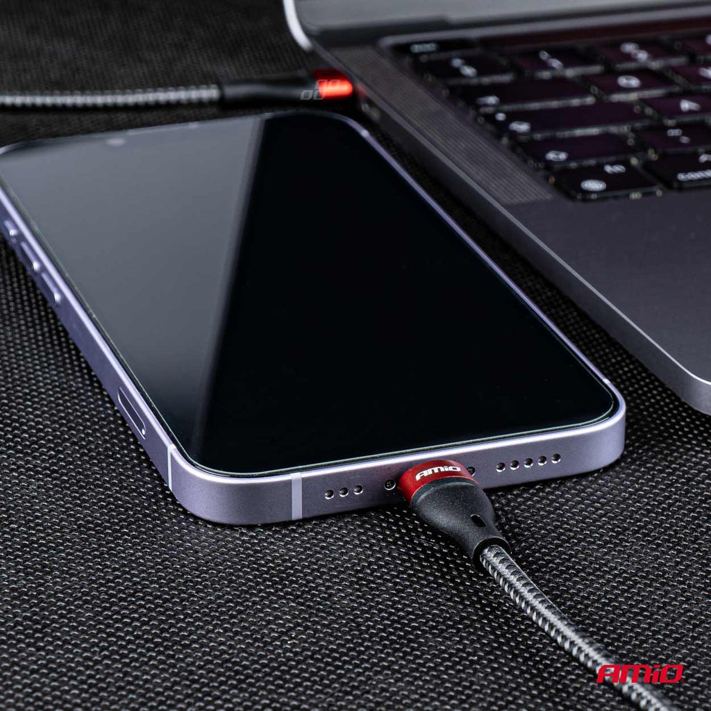 USB-C+Lightning Kabel200cm FullLINK UC-19 AMiO 02931 - AMiO 02931 - afbeelding 2