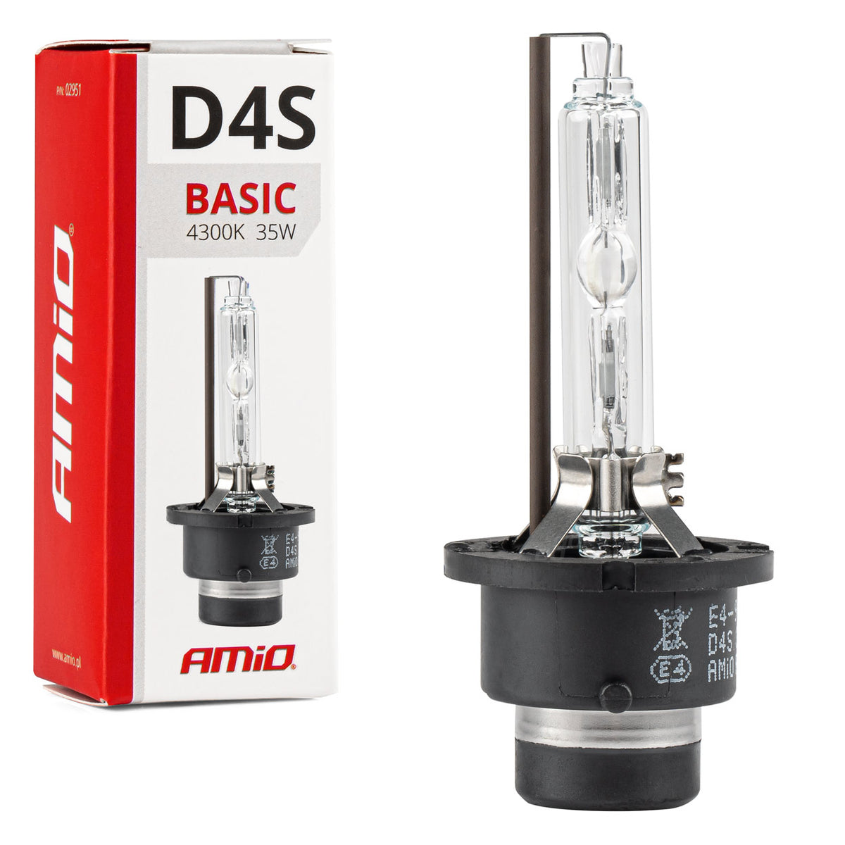 Xenon lamp type D4S 35W 4300K AMiO BASIC 02950 - AMiO 02950 - afbeelding 1