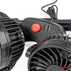 Autoventilator voor hoofdsteun met USB-oplader 2x4 AMiO 03009 - AMiO 03009 - afbeelding 2