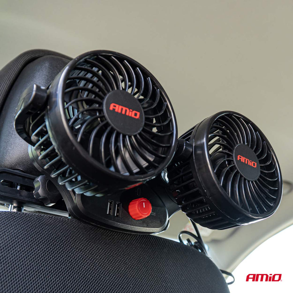 Autoventilator voor hoofdsteun met USB-oplader 2x4 AMiO 03009 - AMiO 03009 - afbeelding 7