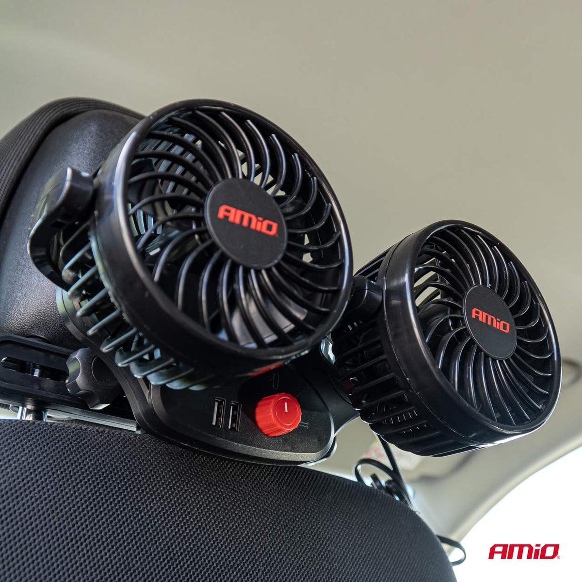 Autoventilator voor hoofdsteun met USB-oplader 2x4 AMiO 03009 - AMiO 03009 - afbeelding 7