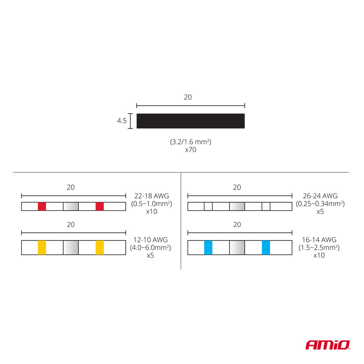 Tin connectoren set en krimpkousen AMiO 03033 - AMiO 03033 - afbeelding 4