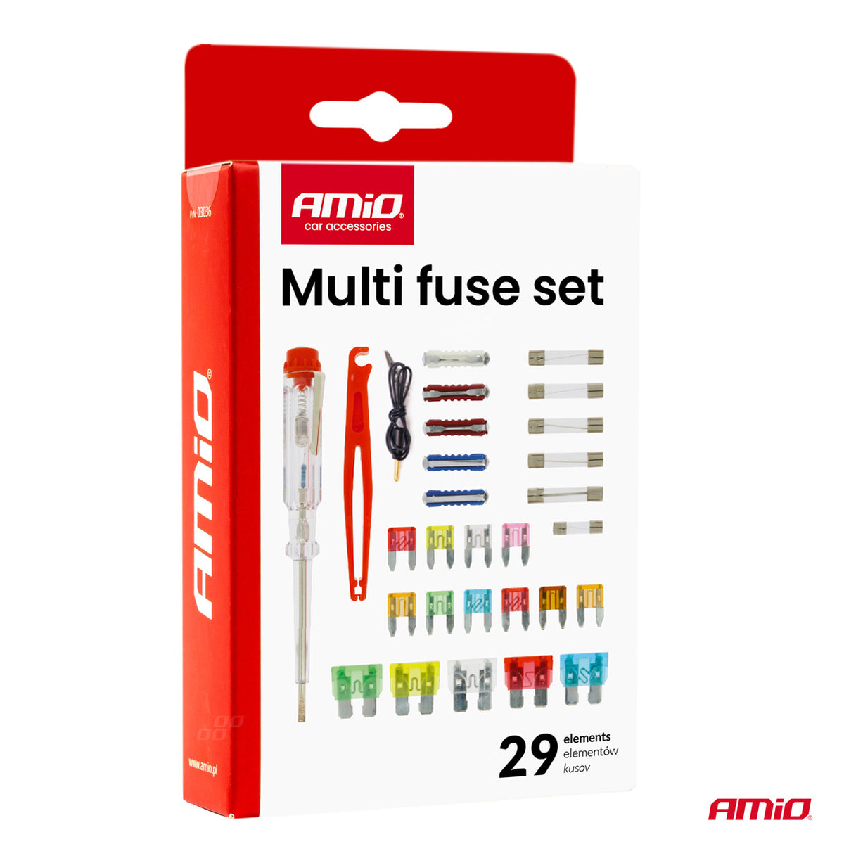 Set met meerdere zekeringen, testpen, trekker, assortiment AMiO 03036 - AMiO 03036 - afbeelding 3