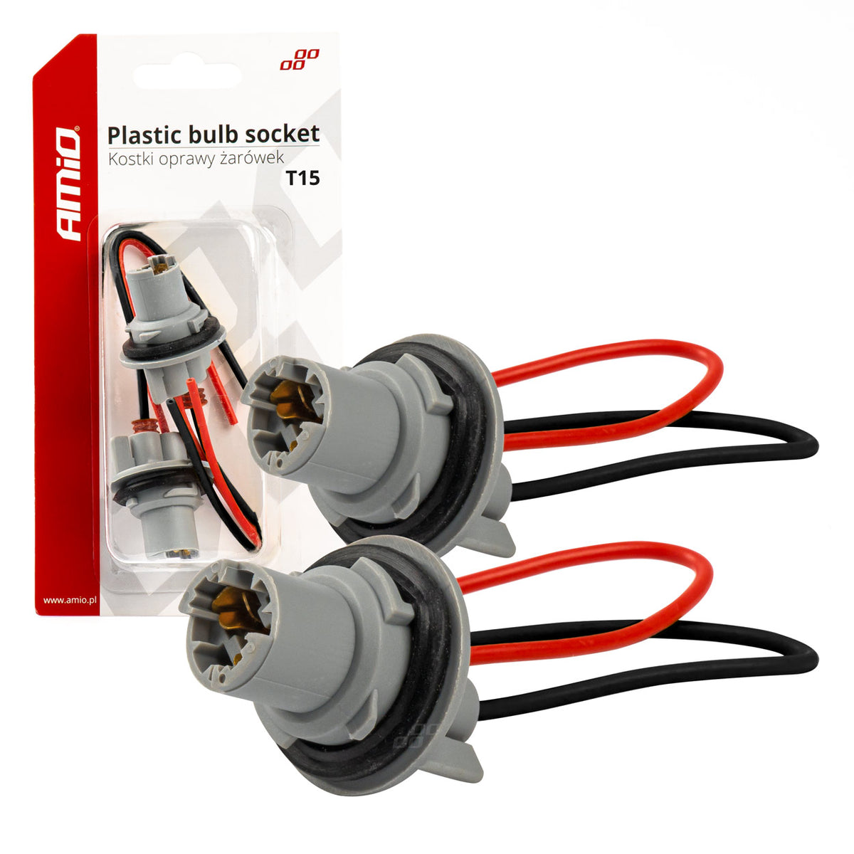 Kunststof lampvoet 2 stuks T15 AMiO 03049 - AMiO 03049 - afbeelding 3