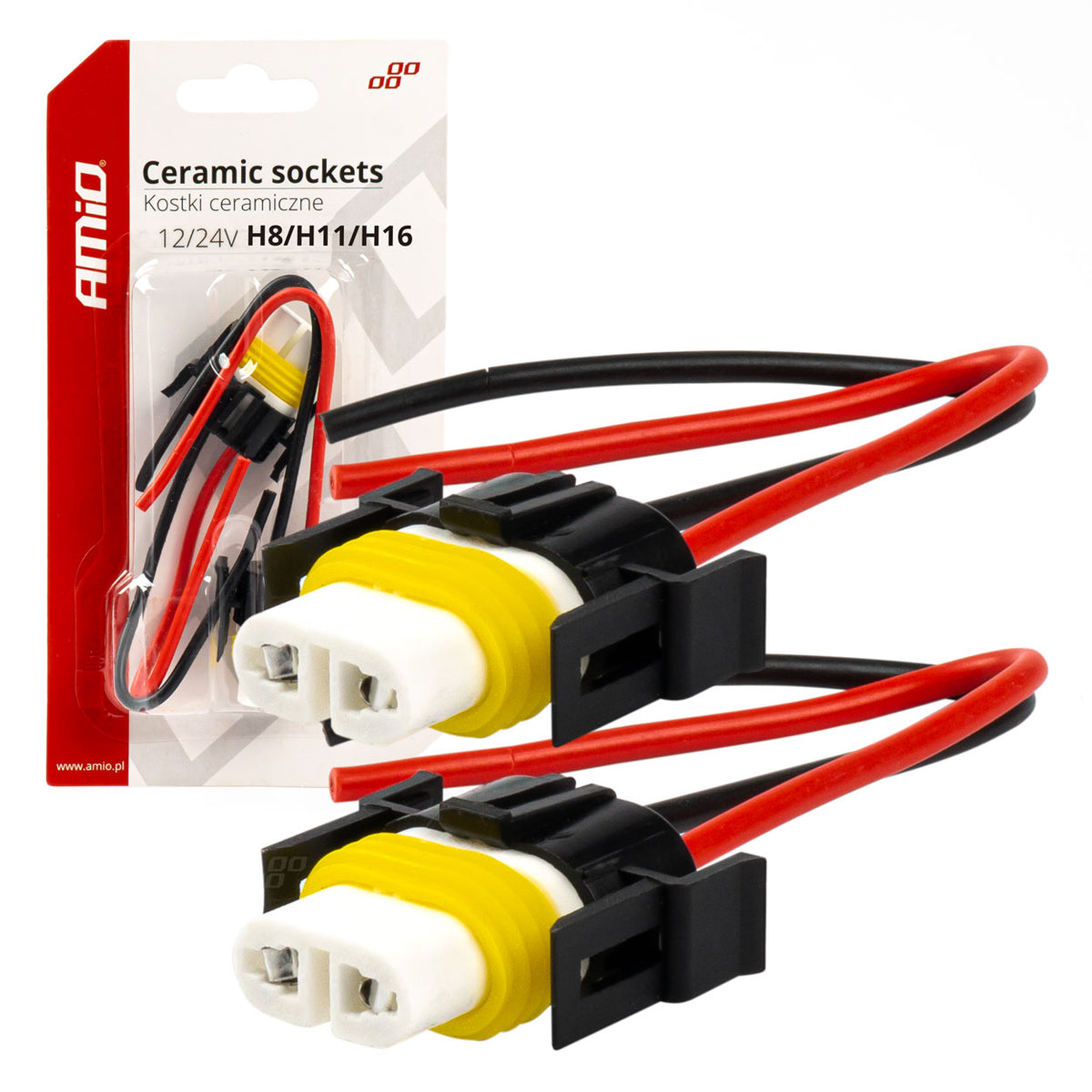 Keramische doppen 2 stuks H8/H11/H16 AMiO 03056 - AMiO 03056 - afbeelding 3