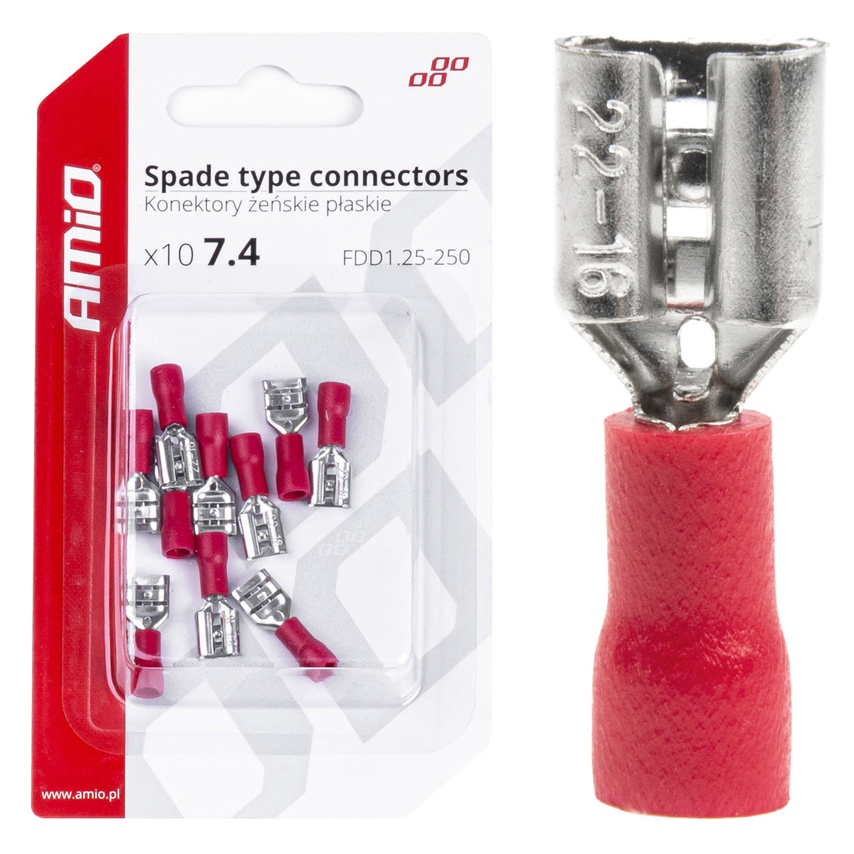 Kabelschoen eco 7,4 mm 0,5-1,5 mm2 10A 10 stuks AMiO 03062 - AMiO 03062 - afbeelding 1