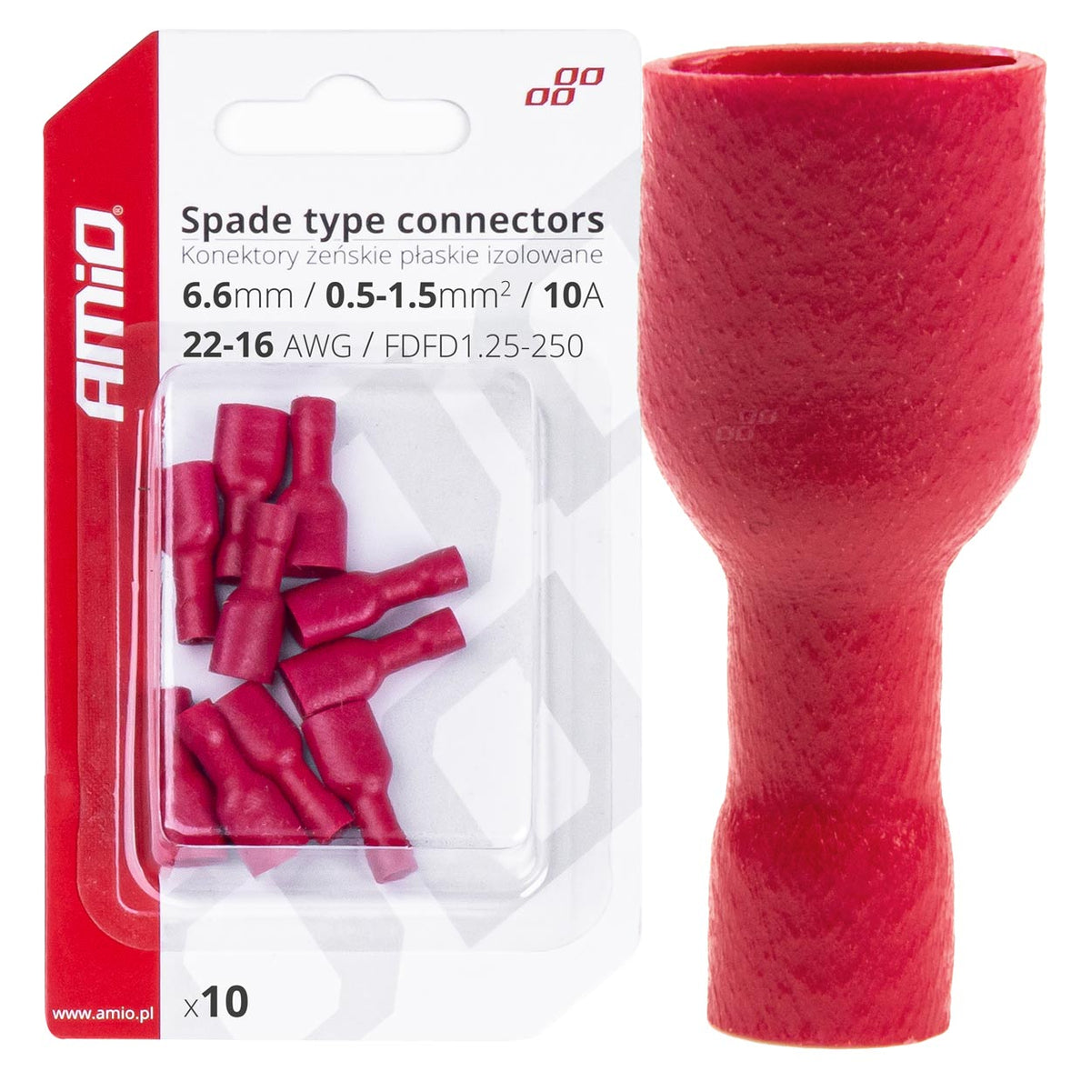 Kabelschoen eco 6,6 mm 0,5-1,5 mm2 10A 10 stuks AMiO 03063 - AMiO 03063 - afbeelding 4