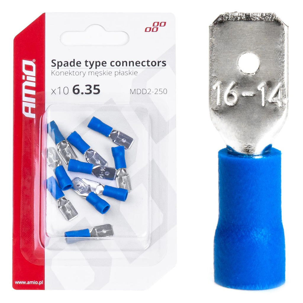 Kabelschoen eco 6.35mm 1.5-2.5mm2 15A 10 stuks AMiO 03070 - AMiO 03070 - afbeelding 1