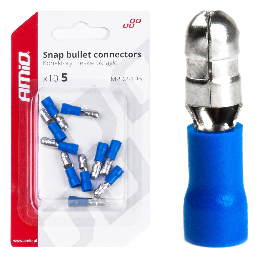 Kabelschoen eco mannelijk 5mm 1.5-.25mm2 15A 10st AMiO 03074 - AMiO 03074 - afbeelding 1