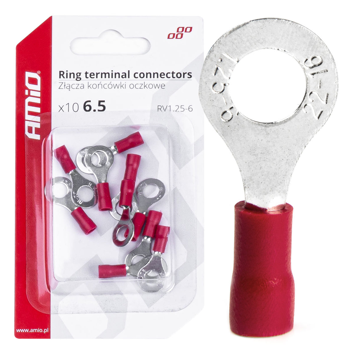 Ring kabelschoenen 1.25-6 10 stuks diameter 6.5mm2 eco AMiO 03078 - AMiO 03078 - afbeelding 4