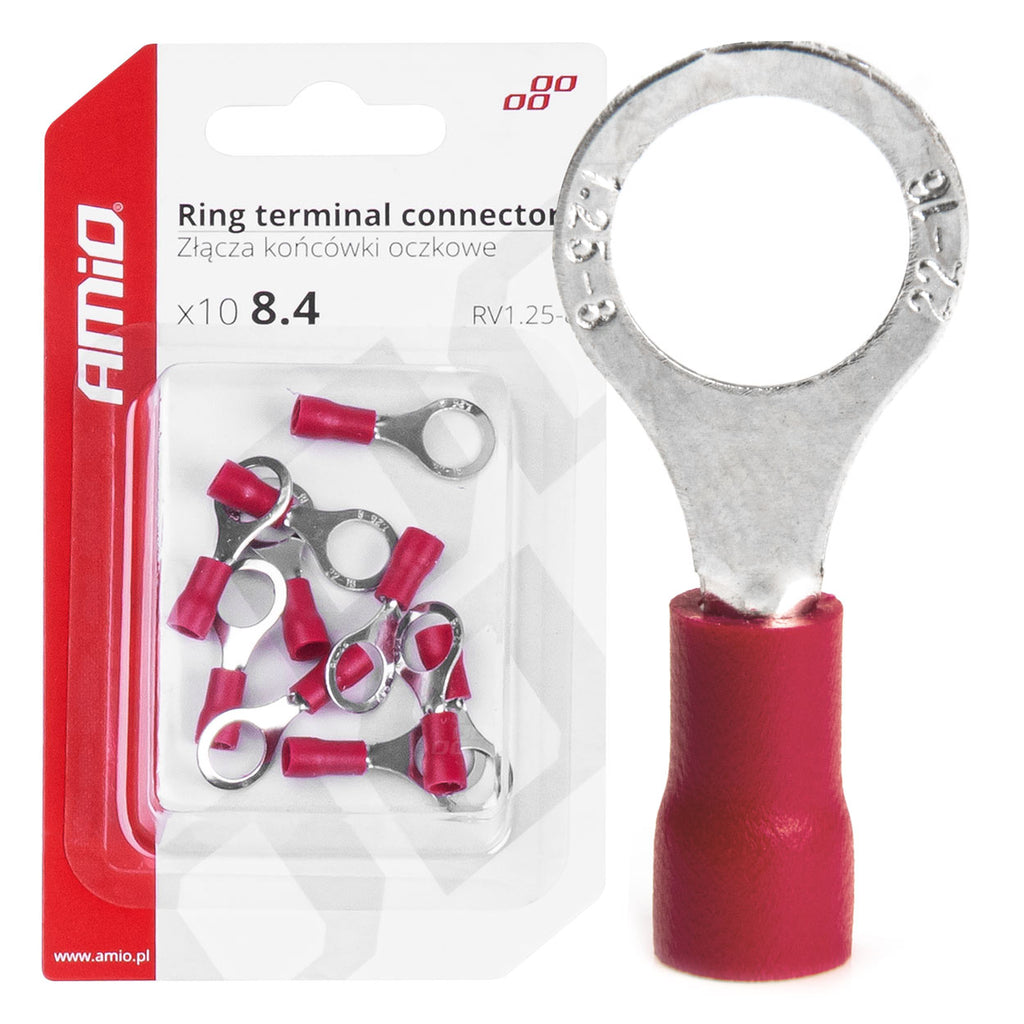 Ring kabelschoen 1.25-8 10 stuks diameter 8.4mm eco AMiO 03079 - AMiO 03079 - afbeelding 4