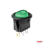 Ronde schakelaar met Groen Licht 12/24V 20A AAN/UIT AMiO 03084 - AMiO 03084 - afbeelding 2