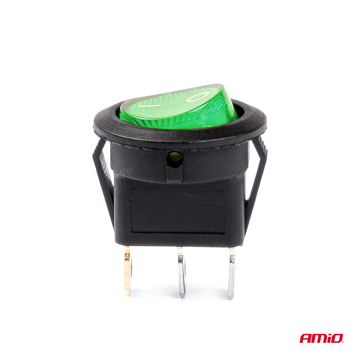 Ronde schakelaar met Groen Licht 12/24V 20A AAN/UIT AMiO 03084 - AMiO 03084 - afbeelding 3