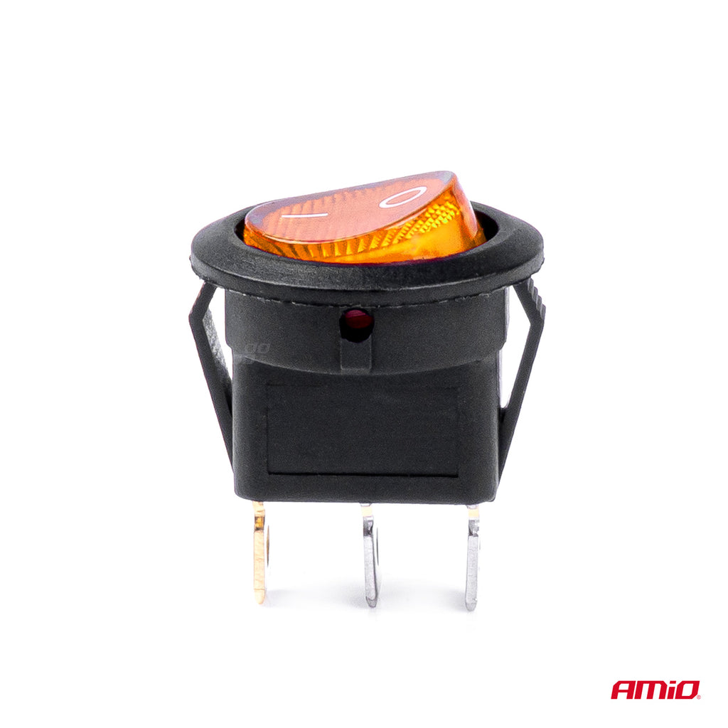 Ronde schakelaar met Geel Licht 12/24V max 20A AAN/UIT AMiO 03085 - AMiO 03085 - afbeelding 3