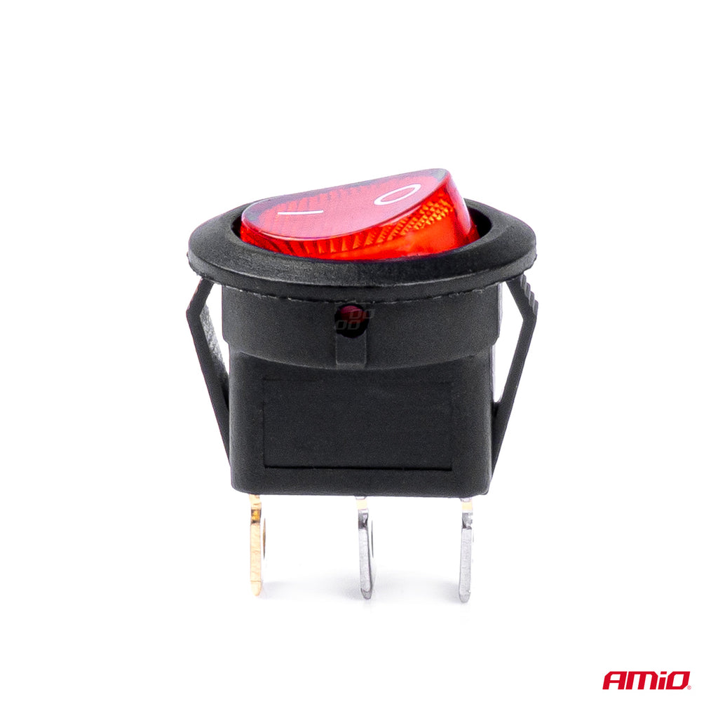 Ronde schakelaar met Rood Licht 12/24V max 20A AAN/UIT AMiO 03086 - AMiO 03086 - afbeelding 3