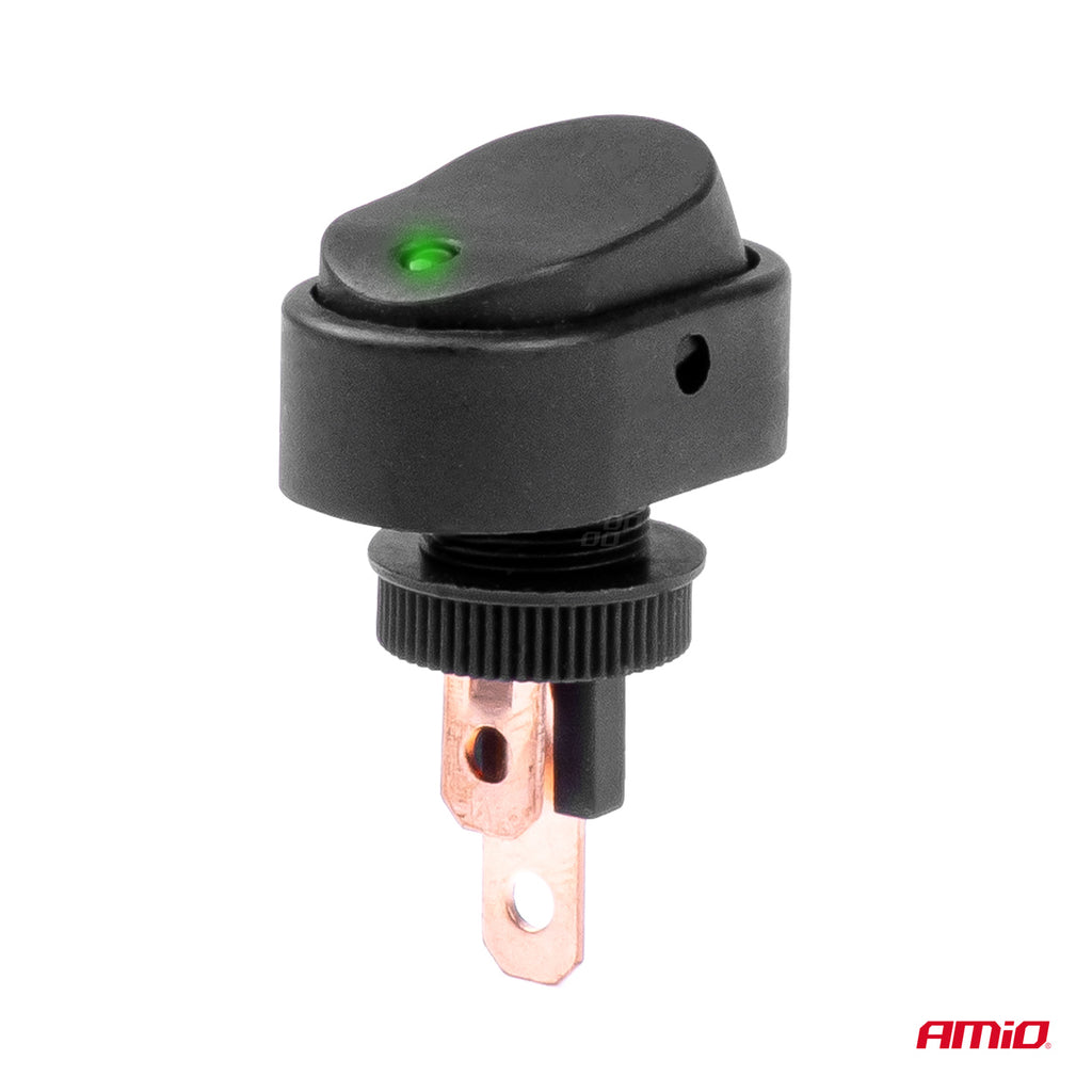 Elliptische schakelaar met groen licht 12/24V max 30A AAN/UIT AMiO 03087 - AMiO 03087 - afbeelding 2