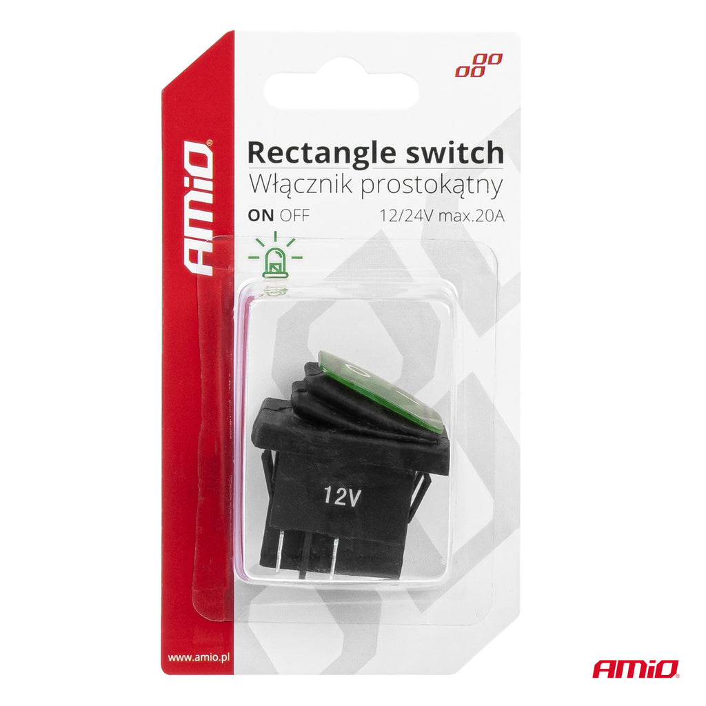Rechthoekschakelaar met groen licht AMiO 03090 - AMiO 03090 - afbeelding 4