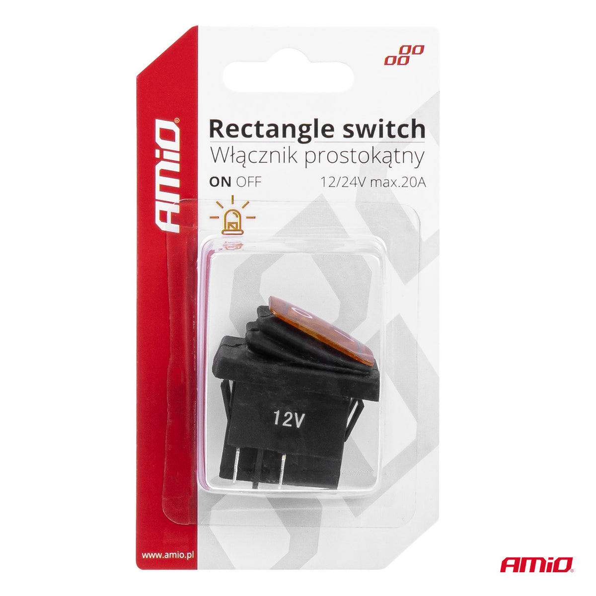 Rechthoekige schakelaar met geel licht AMiO 03091 - AMiO 03091 - afbeelding 5