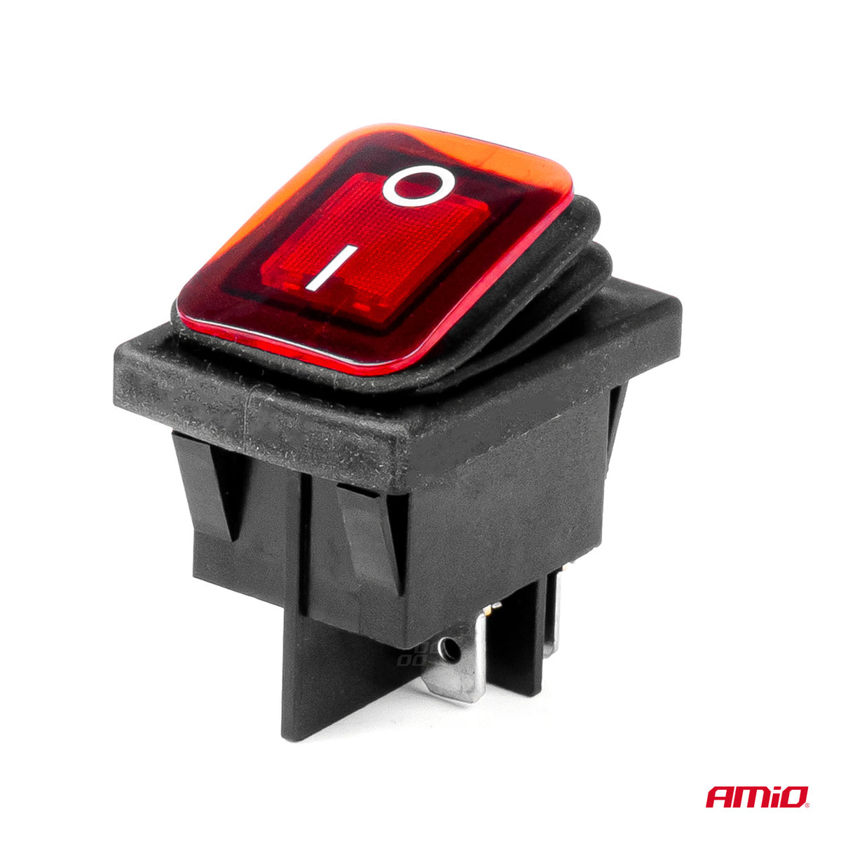Rechthoekige schakelaar met rood licht AMiO 03092 - AMiO 03092 - afbeelding 2