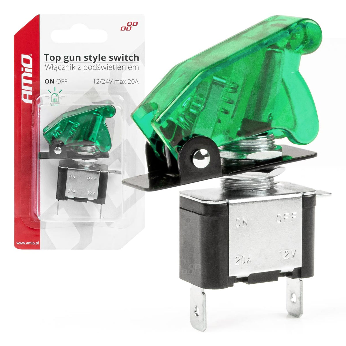 Tuimelschakelaar met kap met groen licht AMiO 03093 - AMiO 03093 - afbeelding 5
