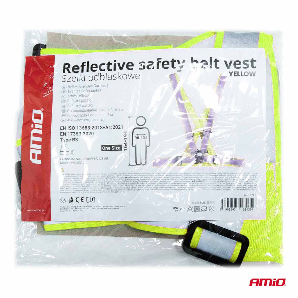 Reflecterend veiligheidsgordelvest groene kleur EN20471 AMiO 03104 - AMiO 03104 - afbeelding 4