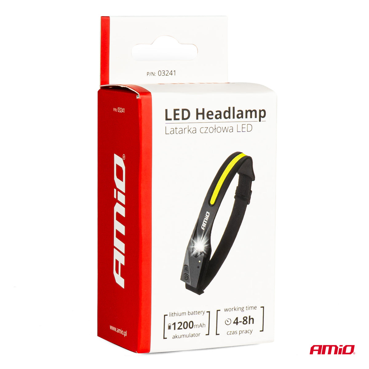 Oplaadbare LED-koplamp XPE+COB 1200mAh LH05 AMiO 03241 - AMiO 03241 - afbeelding 7