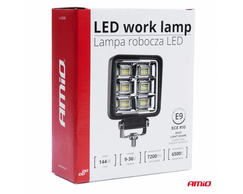Werklamp AWL37 48 LED Spotlight 9-36V, afm.: 110x110x35mm