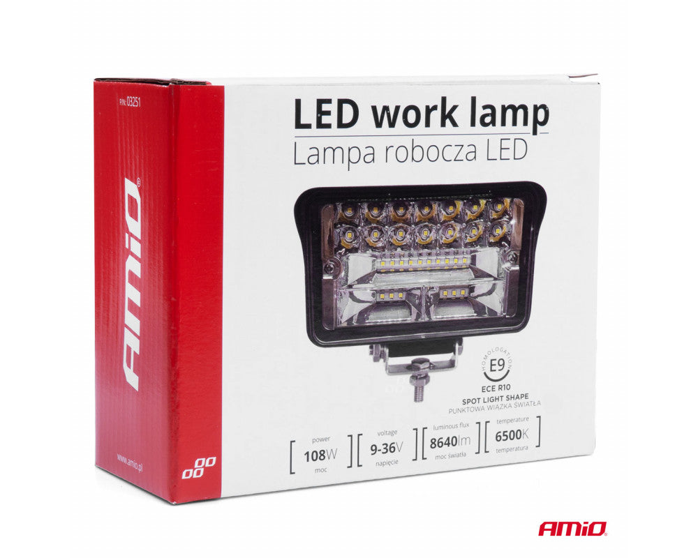 Werklamp AWL40 36 LED Spotlight 9-36V, afm: 95x150x60mm