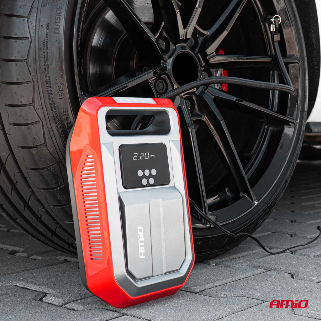 Auto Luchtcompressor met digitale manometer en LED-licht 12V ACOMP-18 AMiO 03268 - AMiO 03268 - afbeelding 8