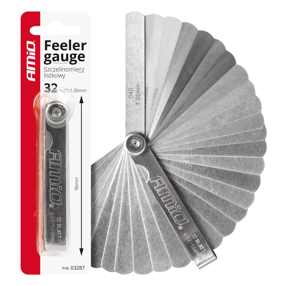 Folie voelermaat - 32 rechte inzetstukken 89 mm lang AMiO 03287 - AMiO 03287 - afbeelding 5